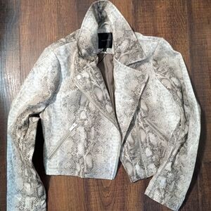 💙 Dynamite 💙Snake Print Moto Jacket